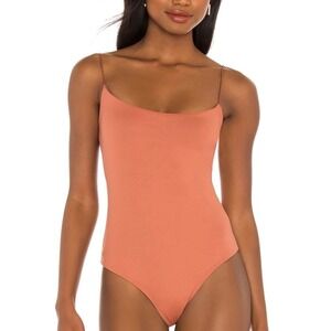 Alix NYC Clay Tan Hirst Open‎ Back Bodysuit Size Large NWT